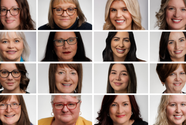 Portrait grid of women from the Wedgwood Insurance team being recognized for their leadership and contributions on International Women’s Day.